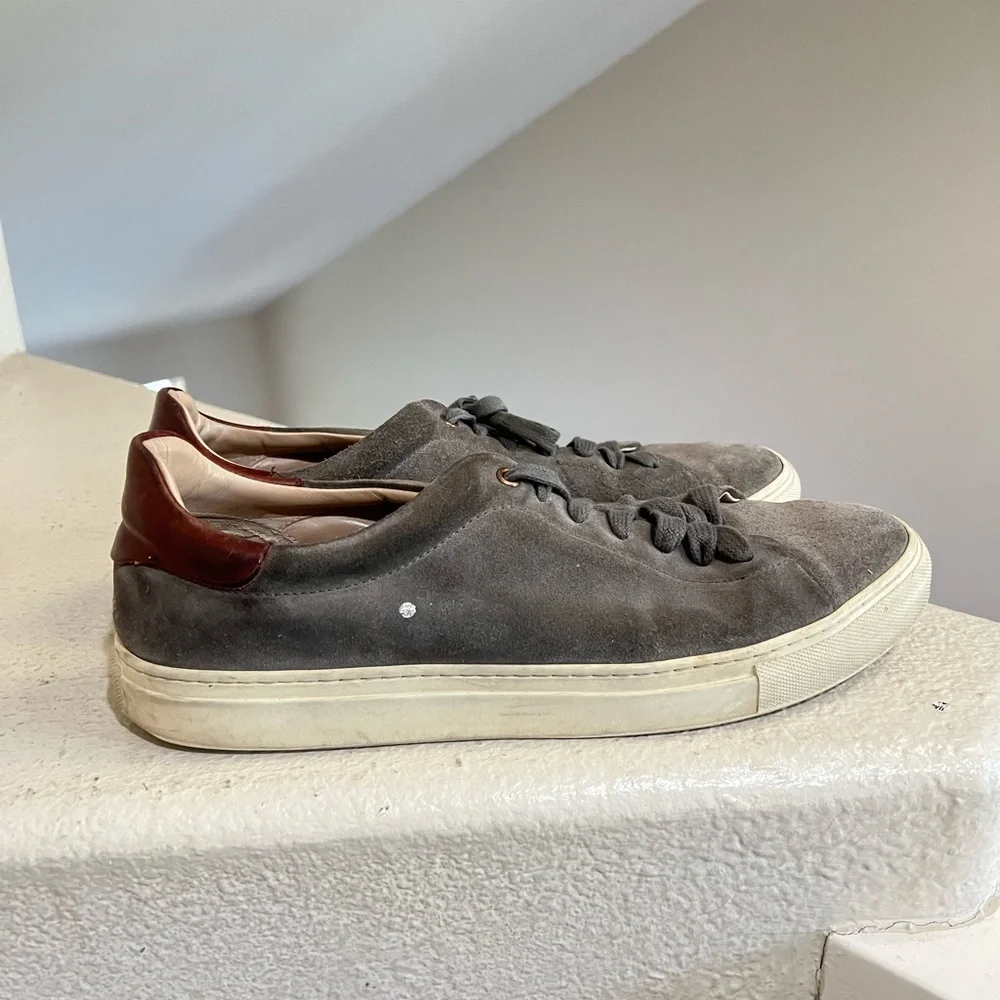 Good Man Brand Edge Men's 12 Beige Suede Leather Casual Sneakers Low Top Italy